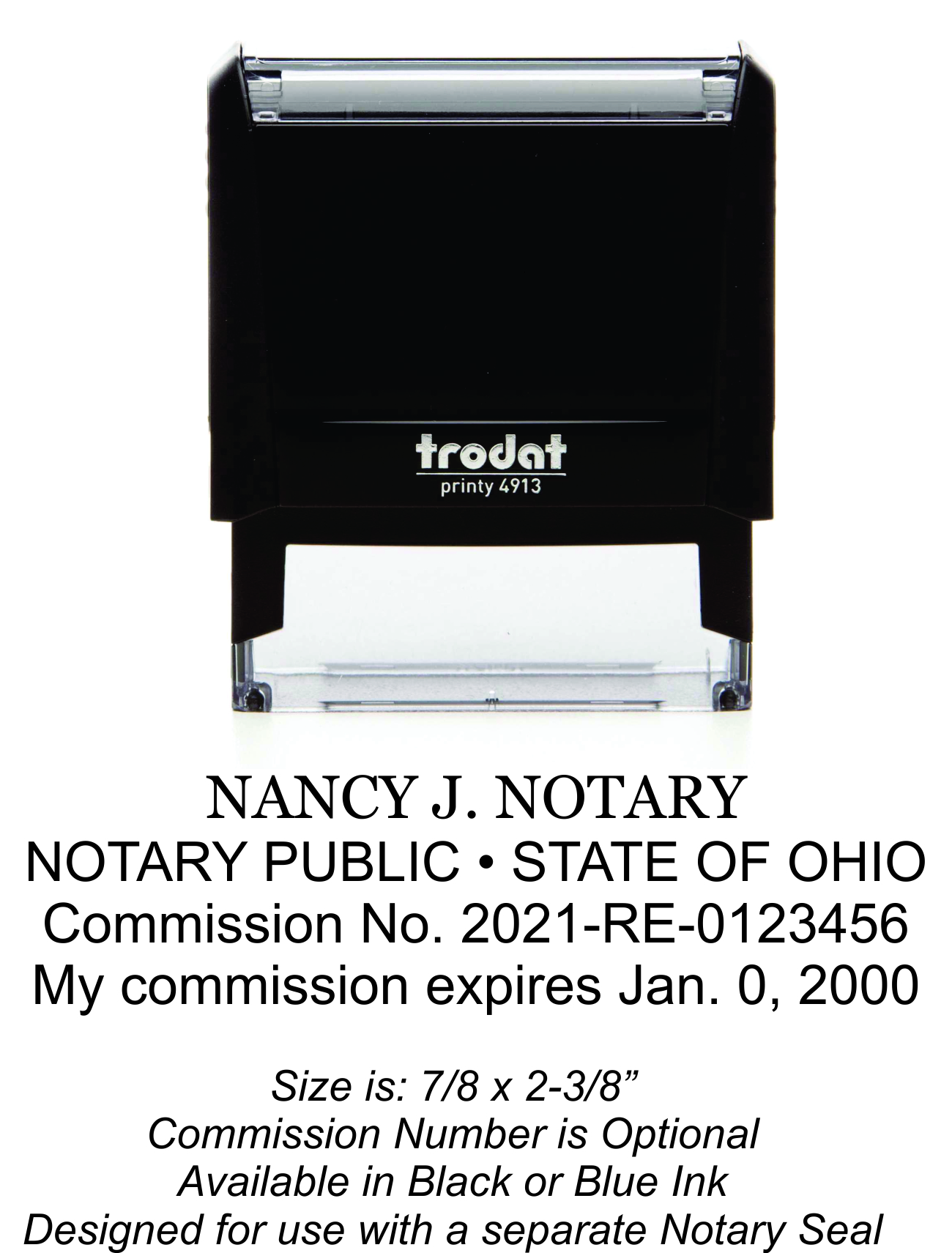 Ohio Notary Public Commission Date Stamp Self Inking Style Ships Next Business Day 0696